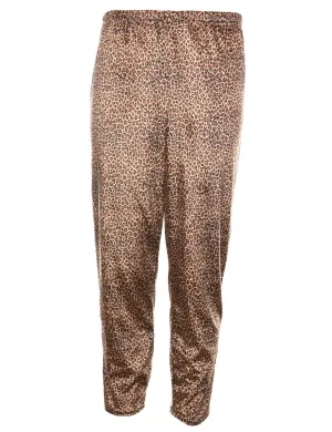 1990s Leopard Print Velour Trousers - W28 L29