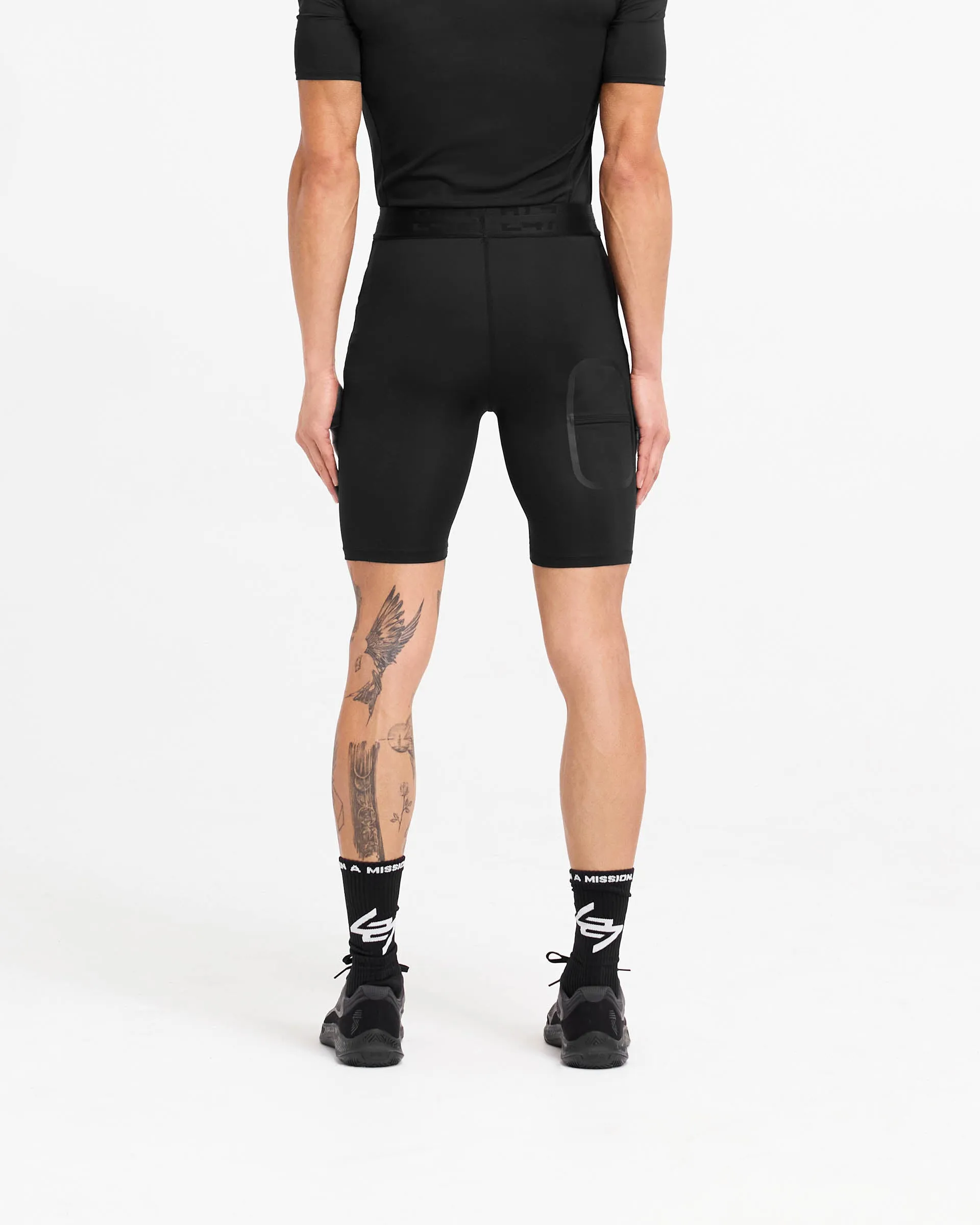 247 Compound Legging Short - Black