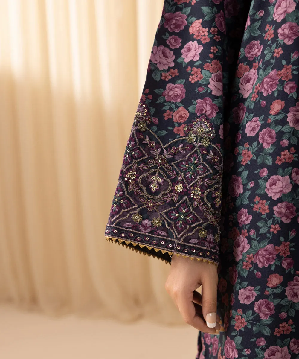 3 Piece -  Embroidered Cotton Viscose Suit