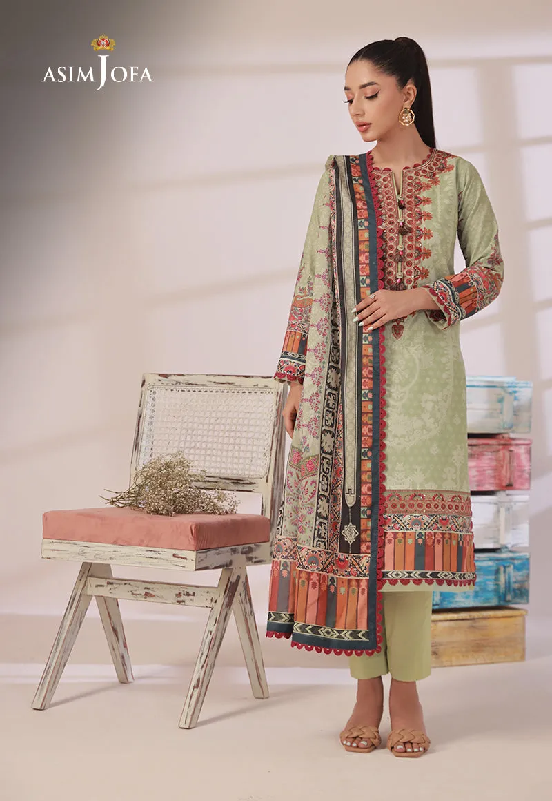 AJBP-01 DESIGNERS STITCHED EMBROIDERED CAMBRIC 3 PCS