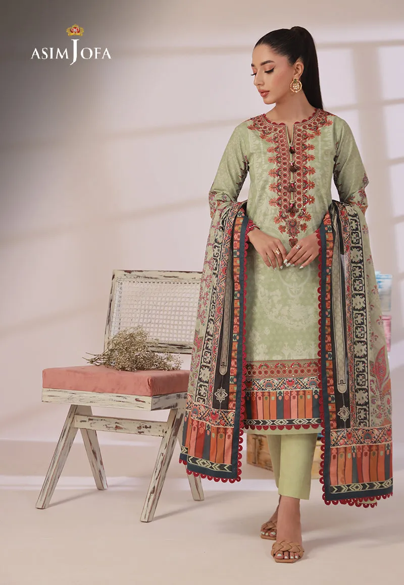 AJBP-01 DESIGNERS STITCHED EMBROIDERED CAMBRIC 3 PCS