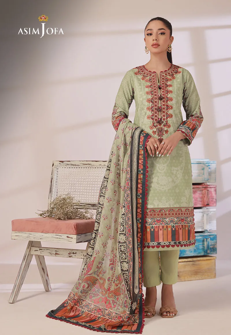 AJBP-01 DESIGNERS STITCHED EMBROIDERED CAMBRIC 3 PCS