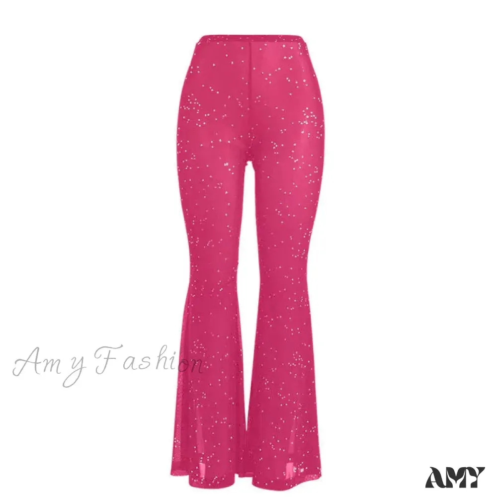 Amy Fashion - Sexy Mesh See-through Trouser