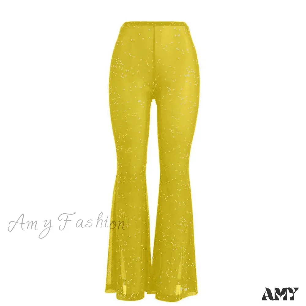 Amy Fashion - Sexy Mesh See-through Trouser