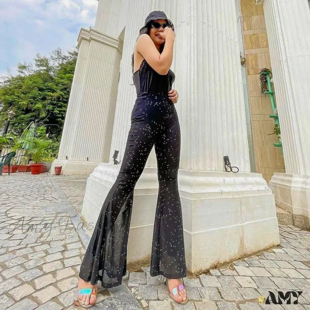 Amy Fashion - Sexy Mesh See-through Trouser