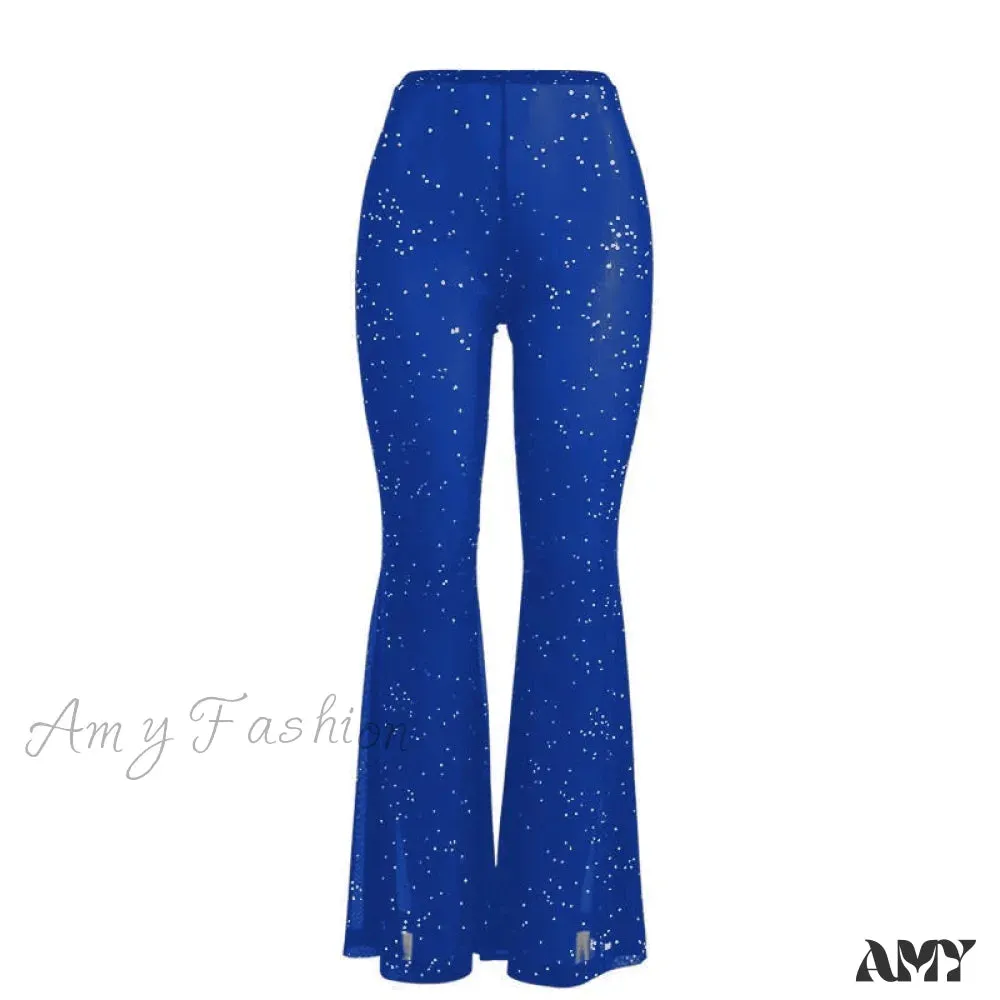 Amy Fashion - Sexy Mesh See-through Trouser