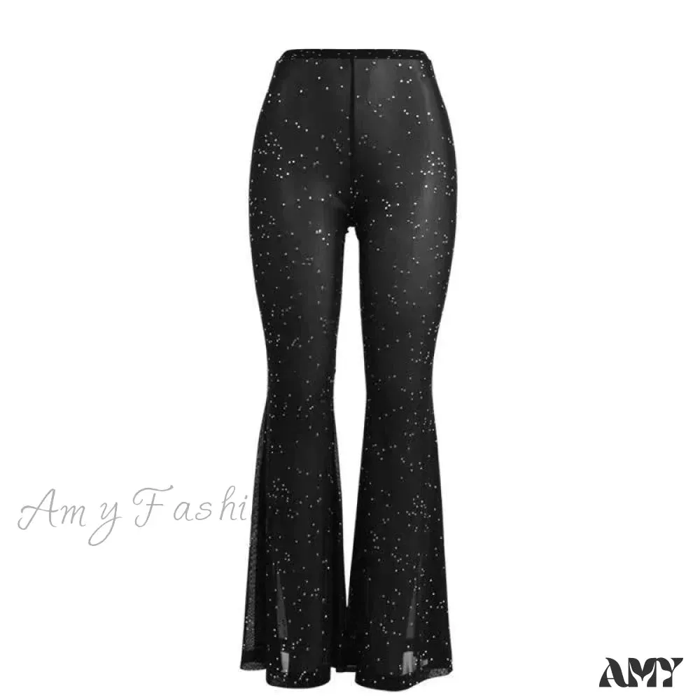 Amy Fashion - Sexy Mesh See-through Trouser