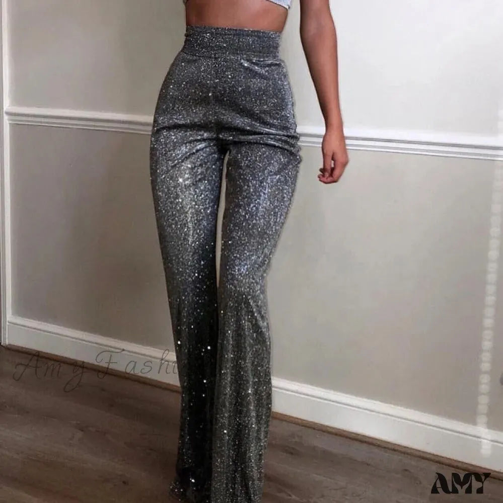 Amy Fashion - Wide Flare Leg Zipper Pants