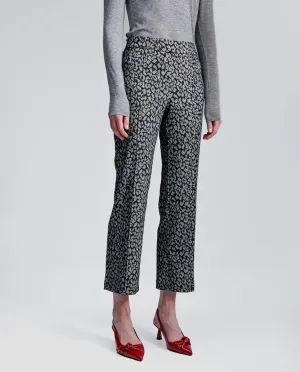 Animal print jacquard trousers