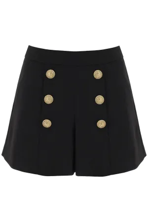 BALMAIN crepe shorts with embossed buttons