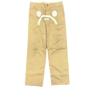 Bape Baby Milo Sad Face Beige Trousers ( M / W32 )