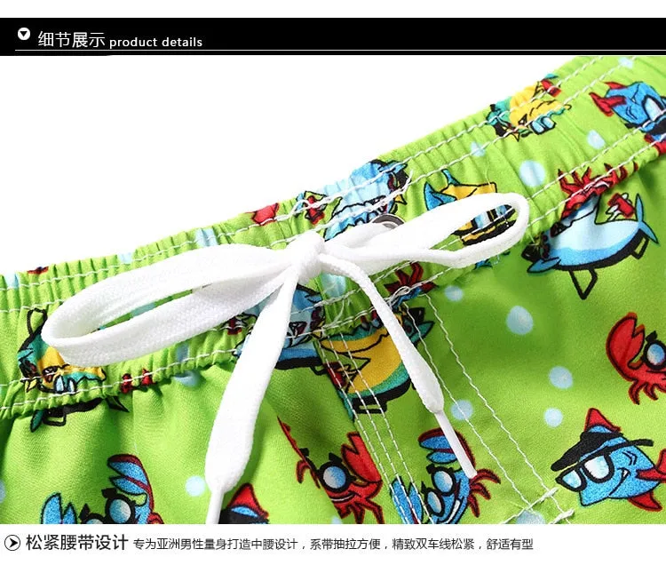 Beach Cartoon And Quick-Drying Shorts For Kids Boys