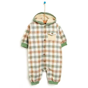 Bebbek Newborn Lumberjack Hooded Jumpsuit - Mint