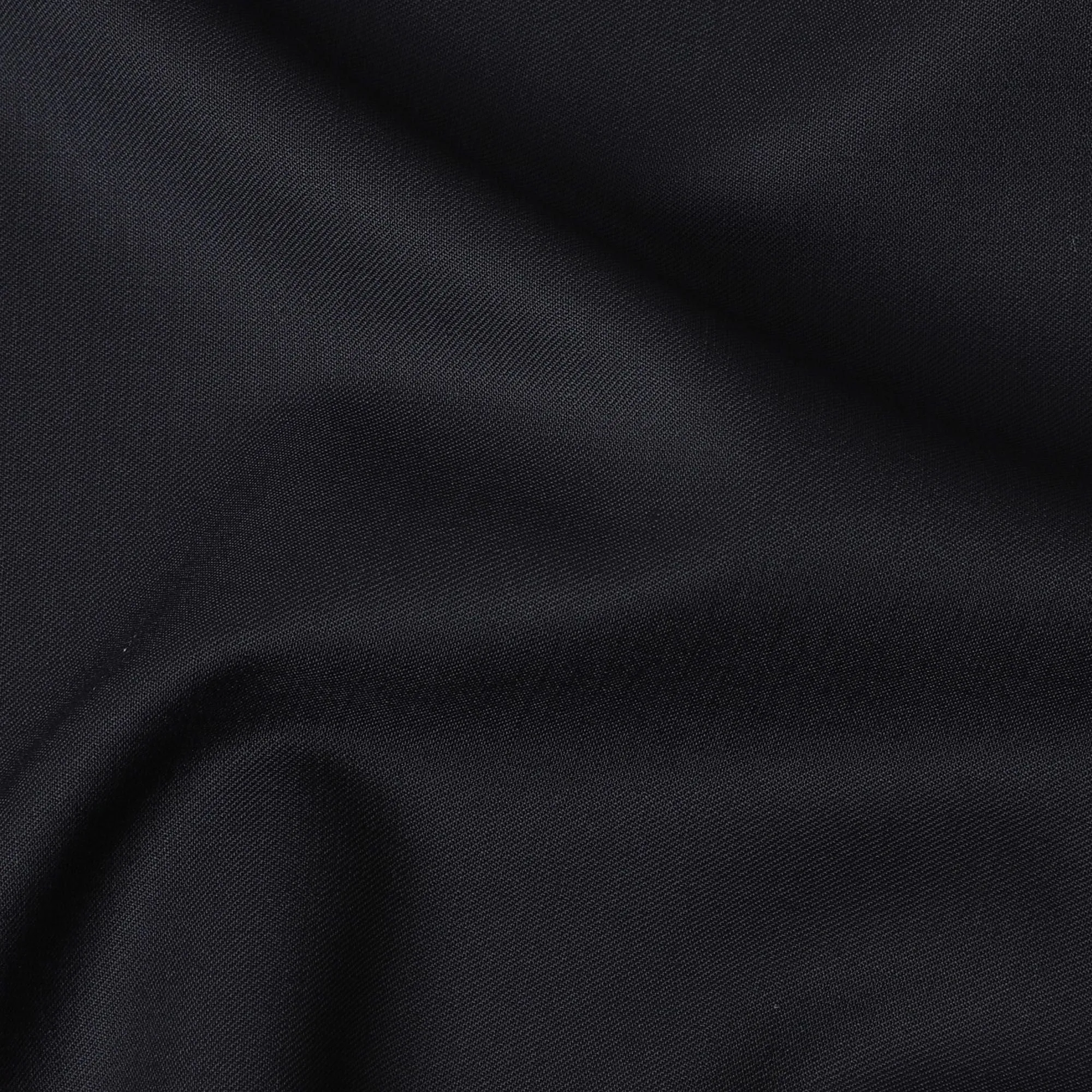 Black Plain Super fine English blended Merino wool suiting fabric-D17271