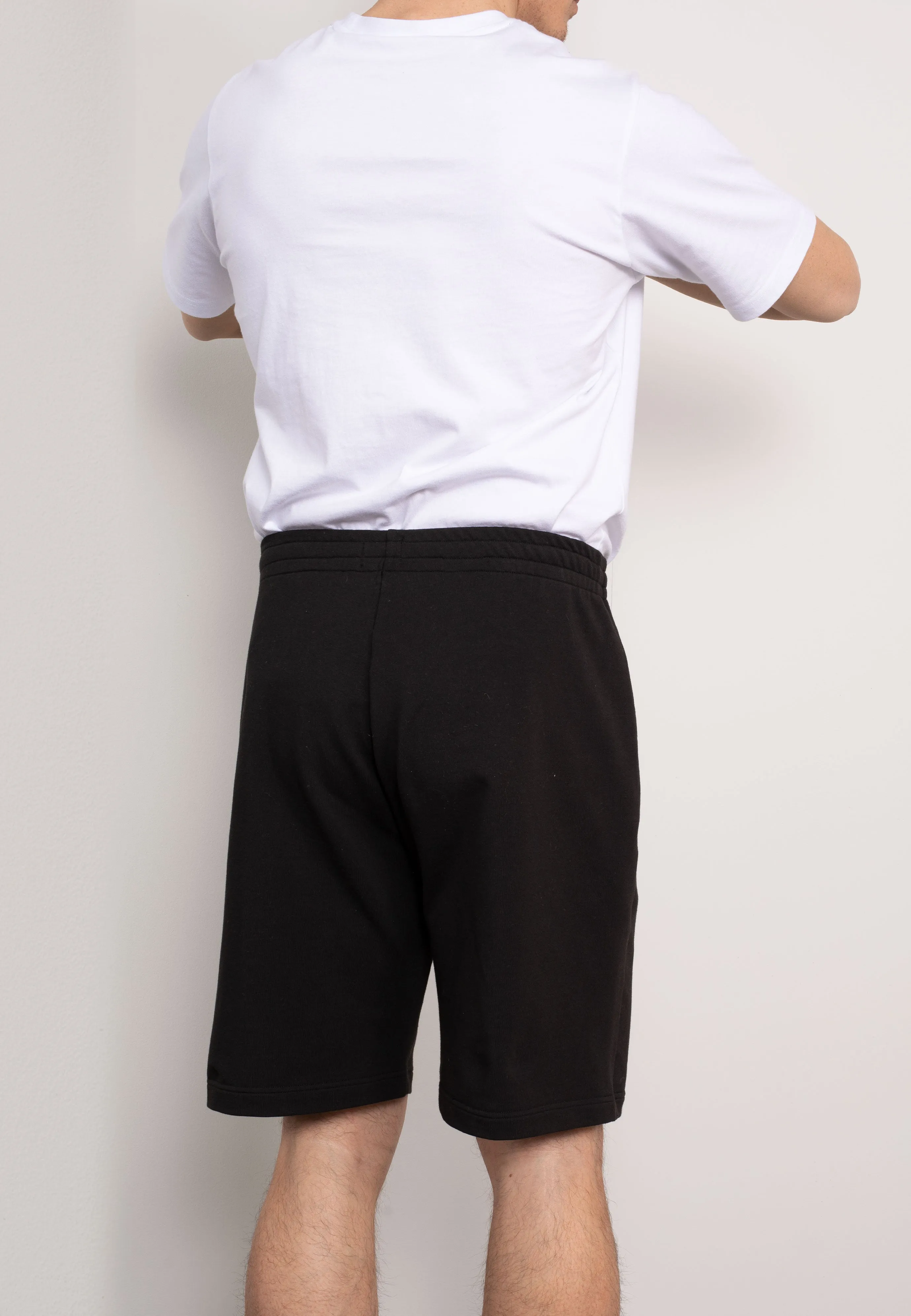 Black Stretch Cotton Blend Sweat Shorts