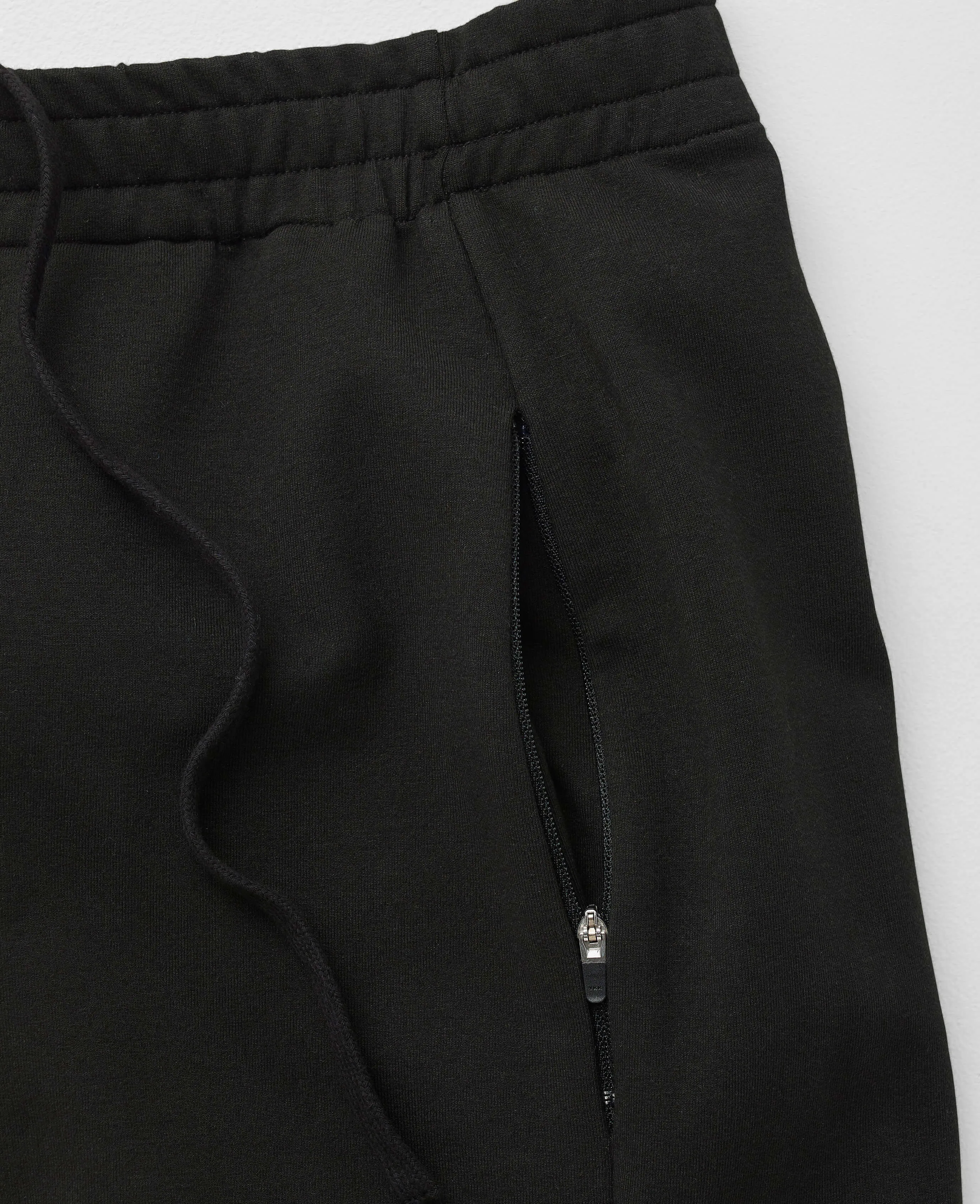 Black Stretch Cotton Blend Sweat Shorts