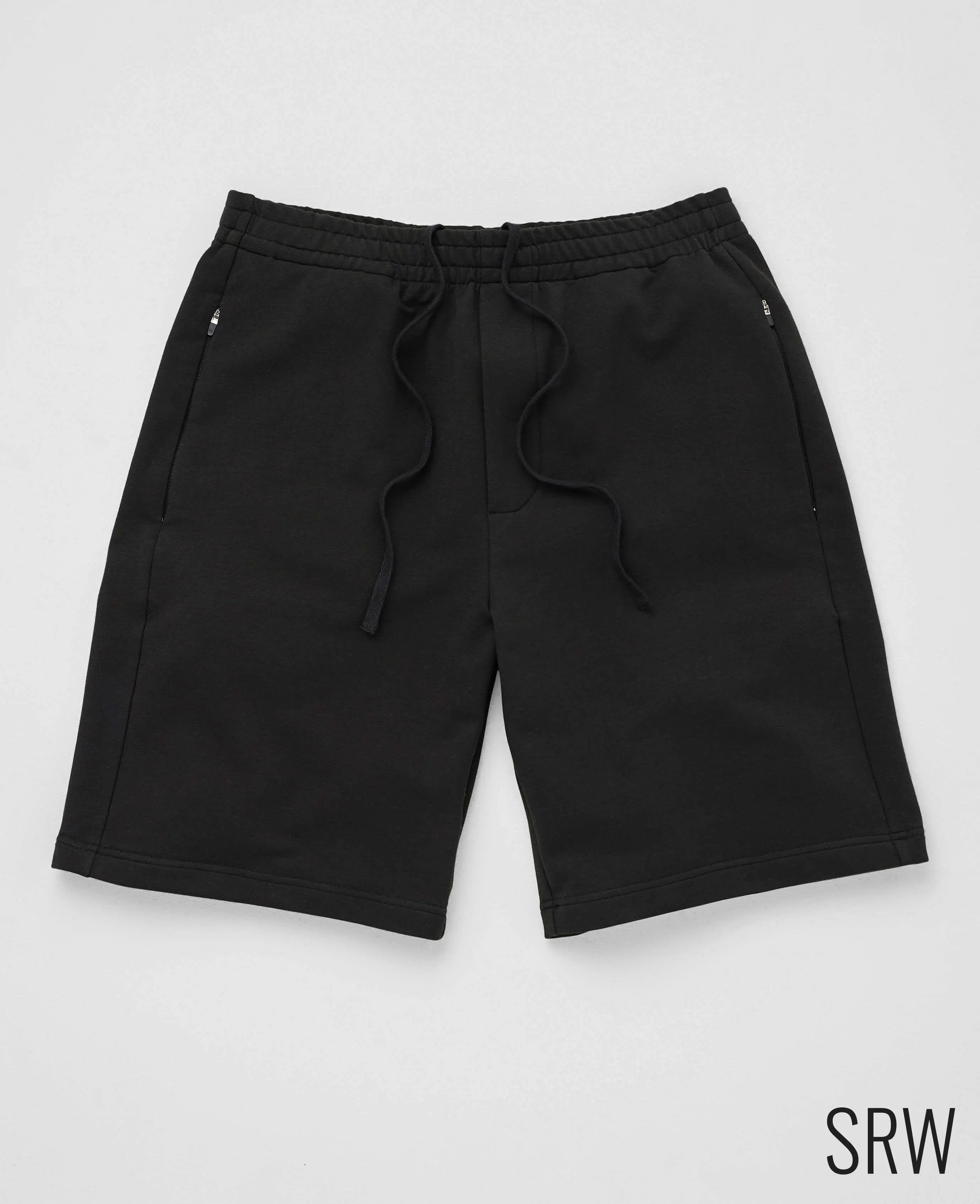 Black Stretch Cotton Blend Sweat Shorts