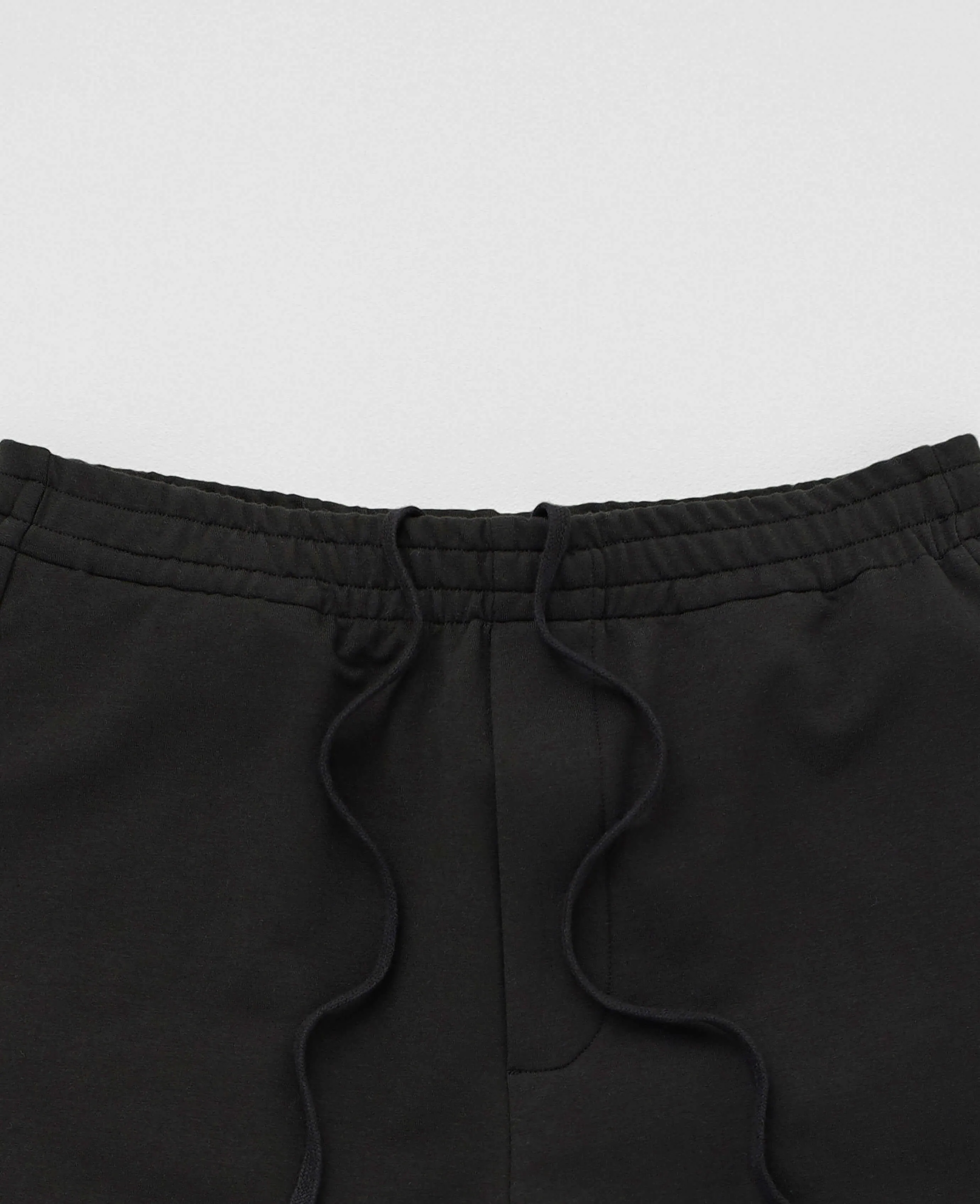 Black Stretch Cotton Blend Sweat Shorts