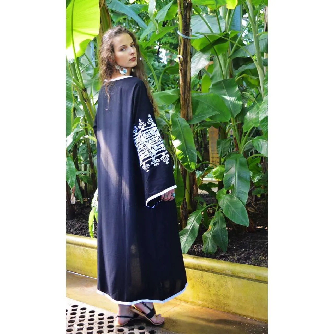 Black Zina Kaftan- Moroccan Kaftan, maxi dress, beach cover ups, beach dress, plus size