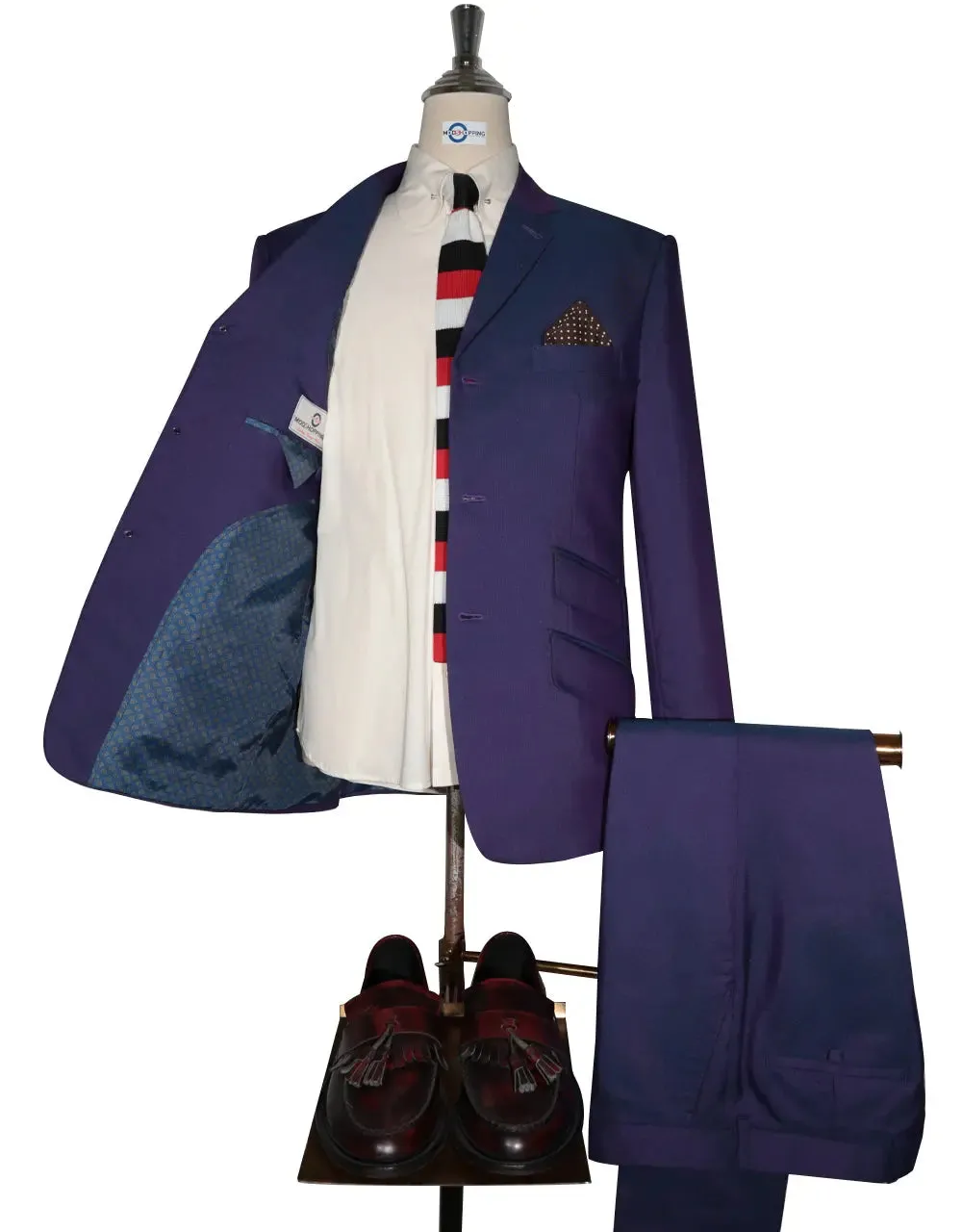 Blue and Purple Two Tone Suit