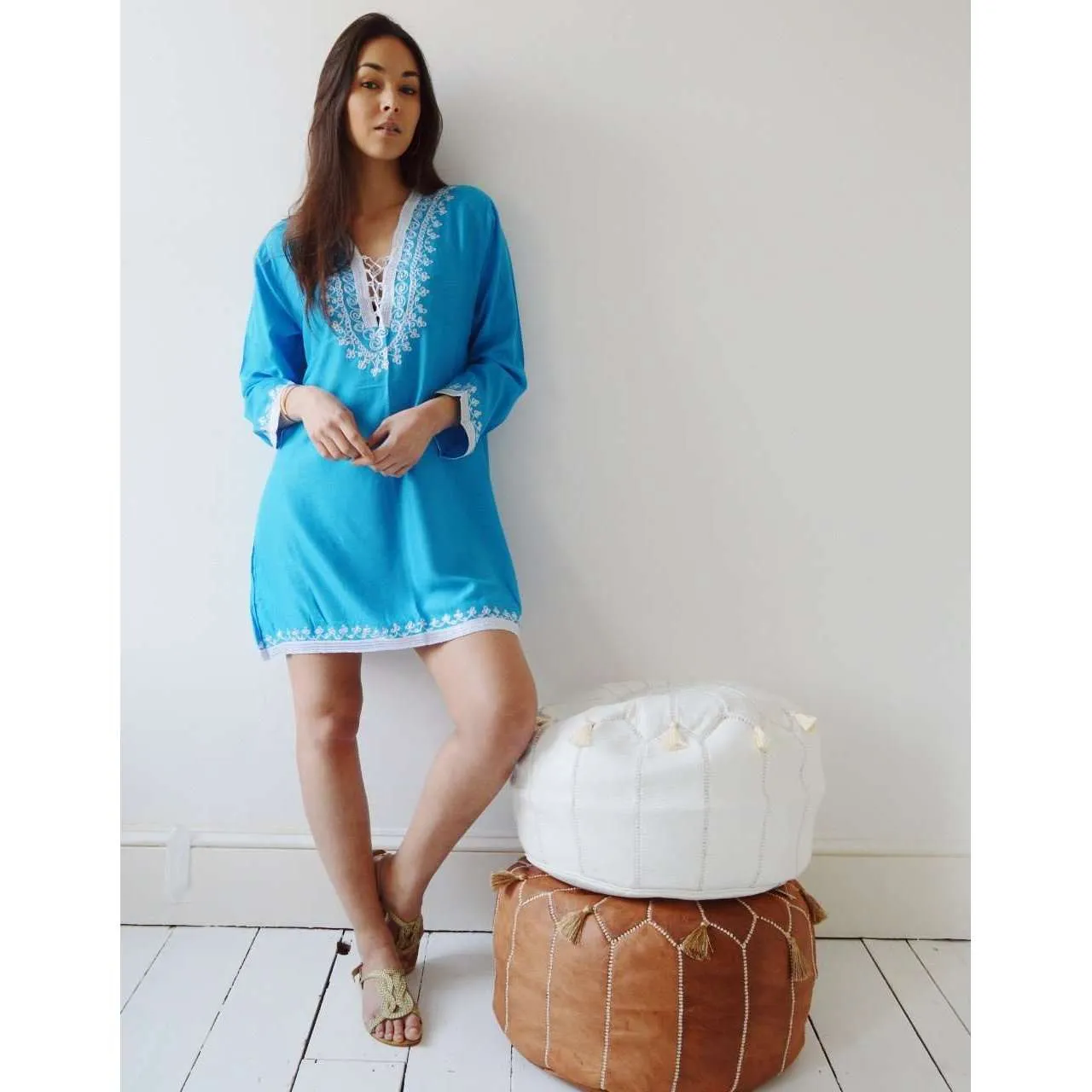 Blue Traditional Marrakech Tunic Shirt