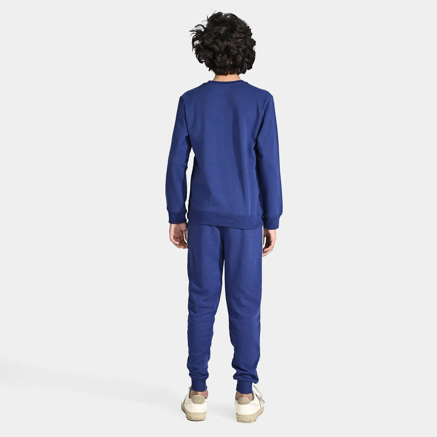 Boys Cotton Terry 2 Piece Suit Skate-Navy Blue