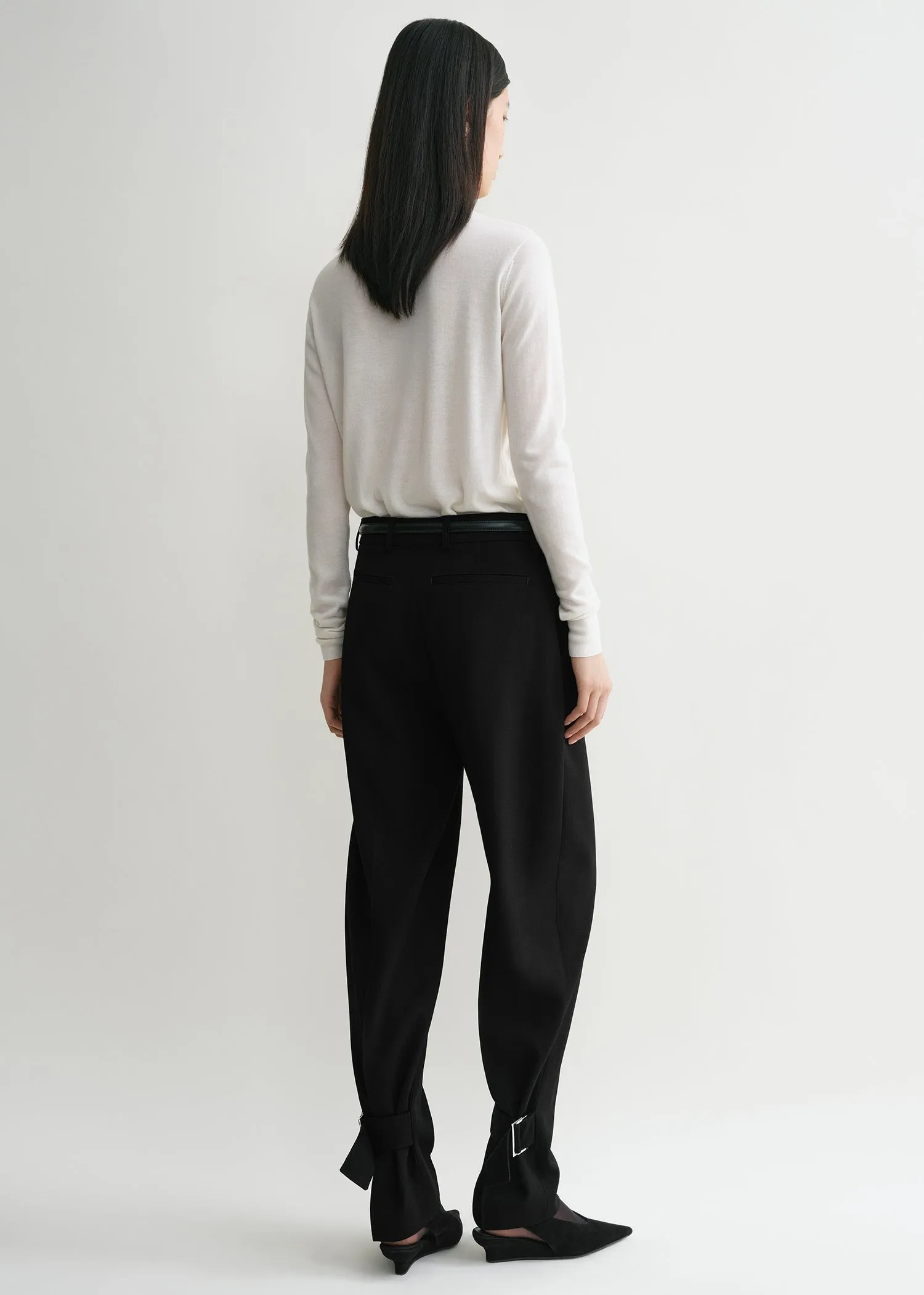 Buckled slouch trousers black