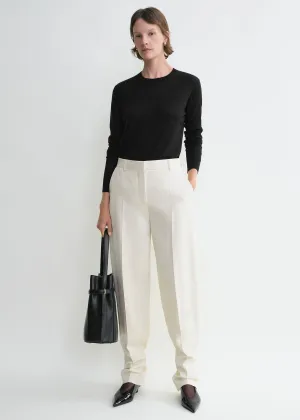 Buckled slouch trousers ecru