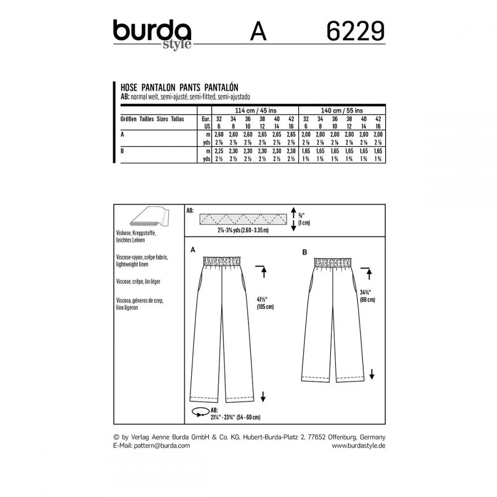 Burda Trousers 6229