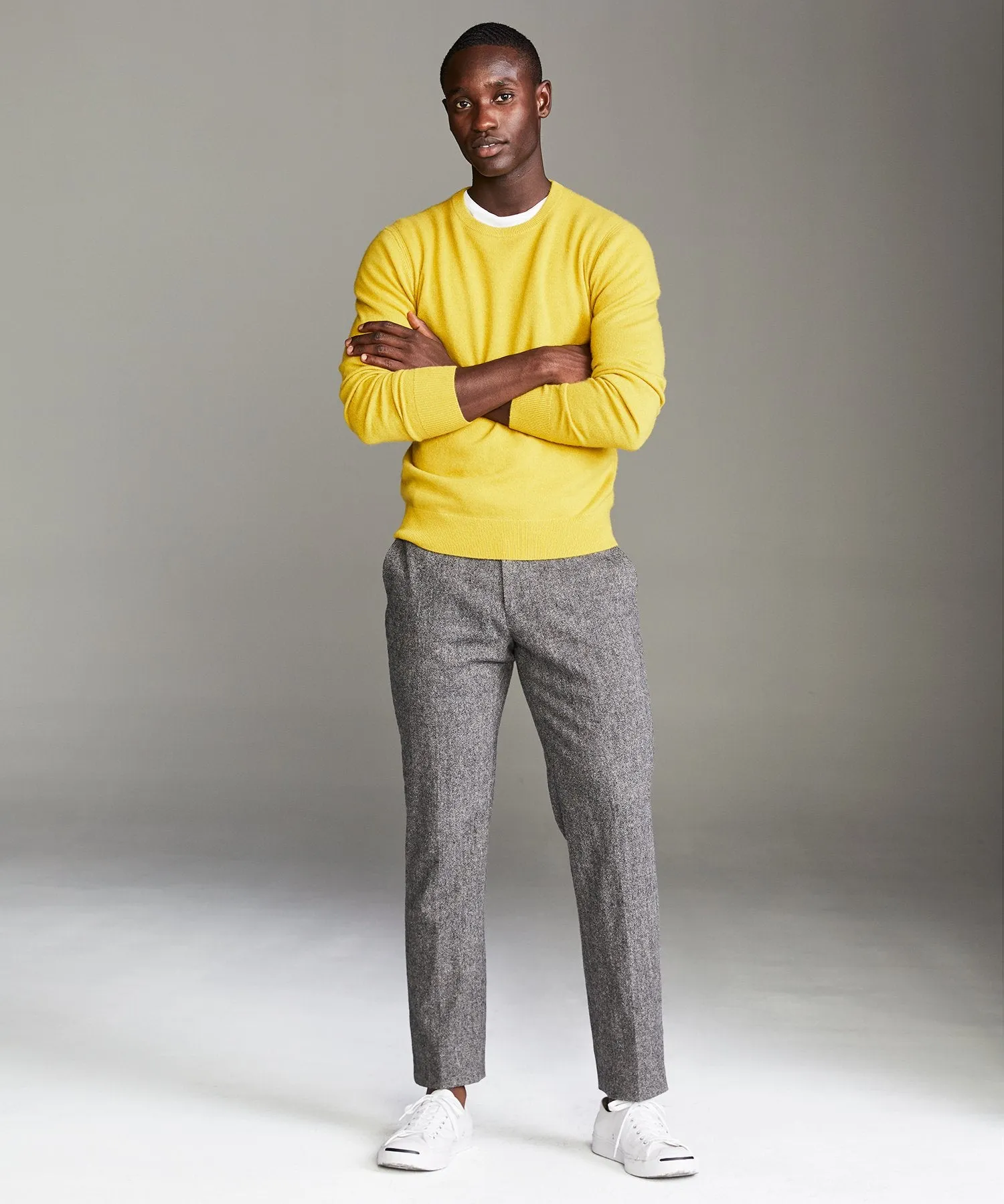 Cashmere Crewneck Sweater in Citron