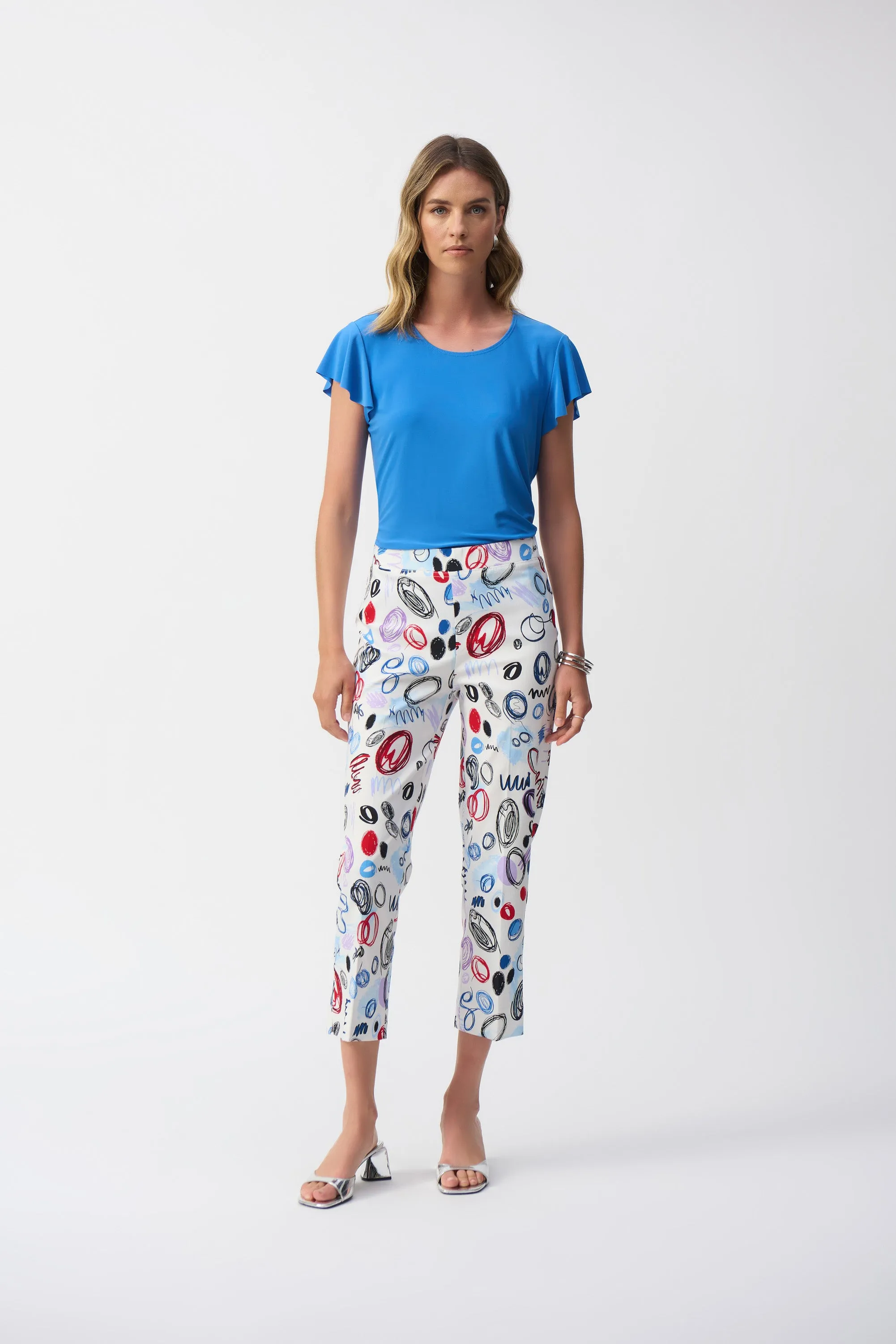 Circle Print Pull On Trousers <span>251221<span>