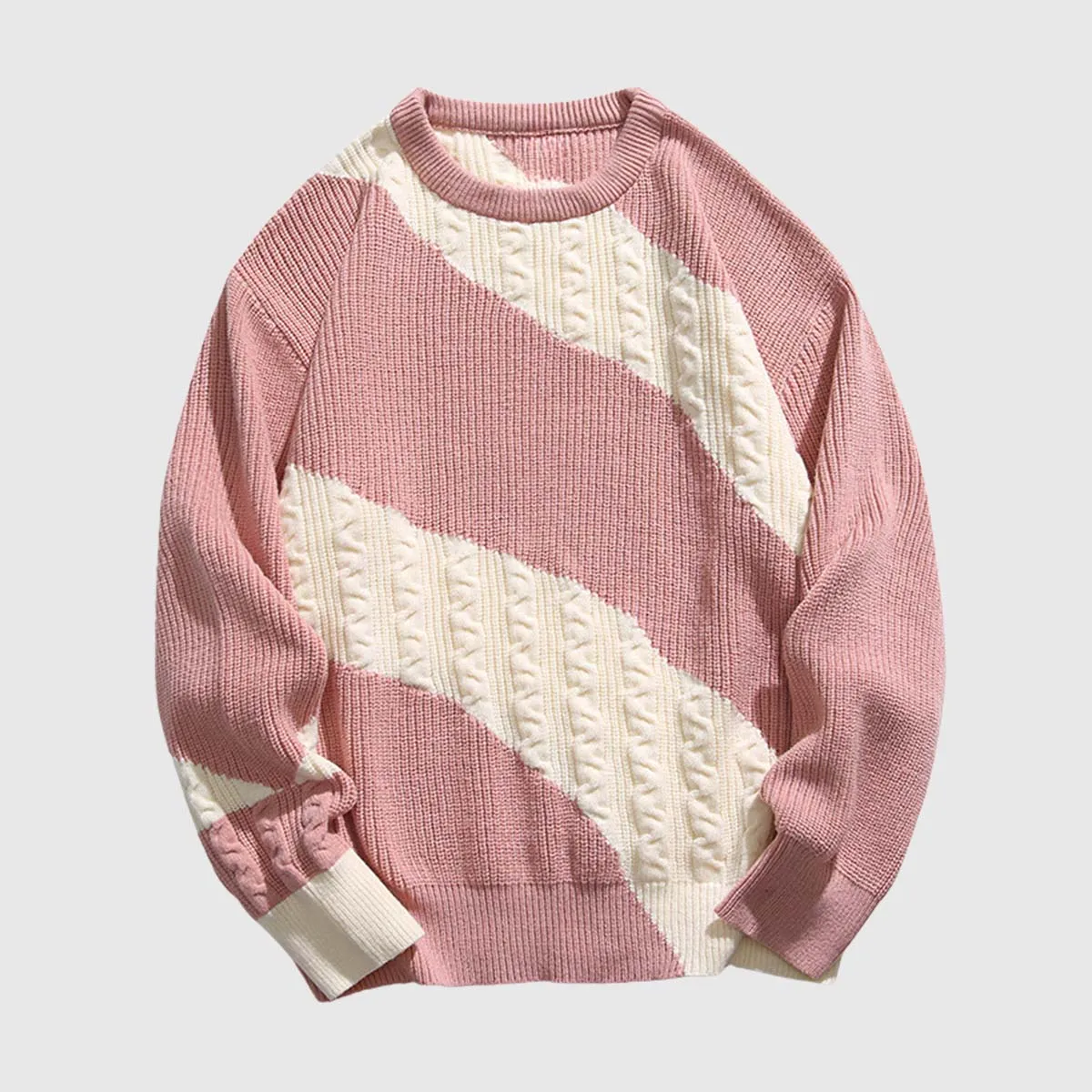 Colorblock Cable Sweater