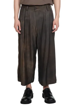 Copper Brown Pleated Extra Wide Leg Trousers