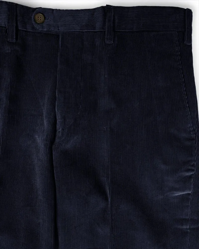 Dark Navy Cotton Corduroy Trousers