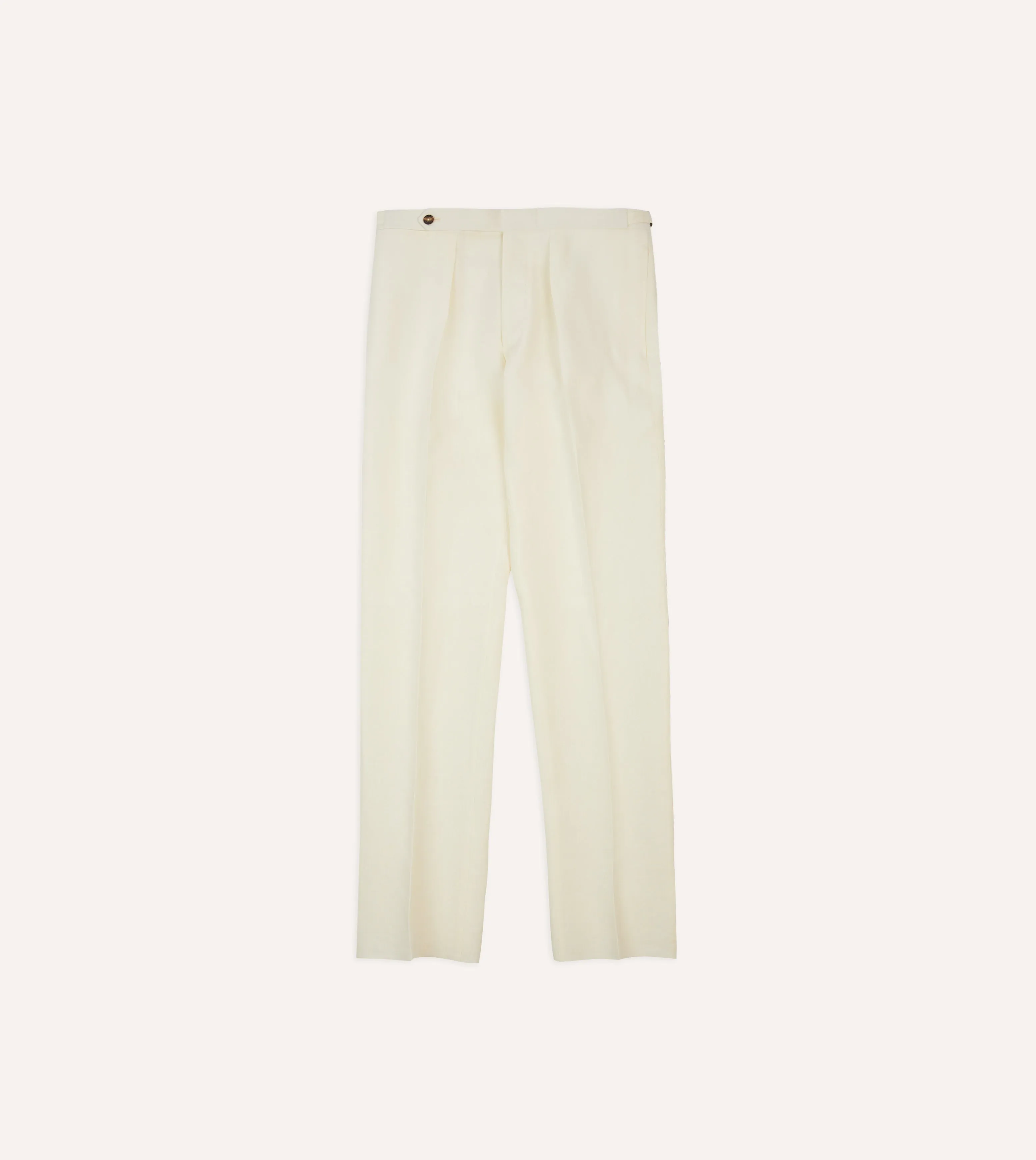 Ecru Irish Linen Single Pleat Trouser