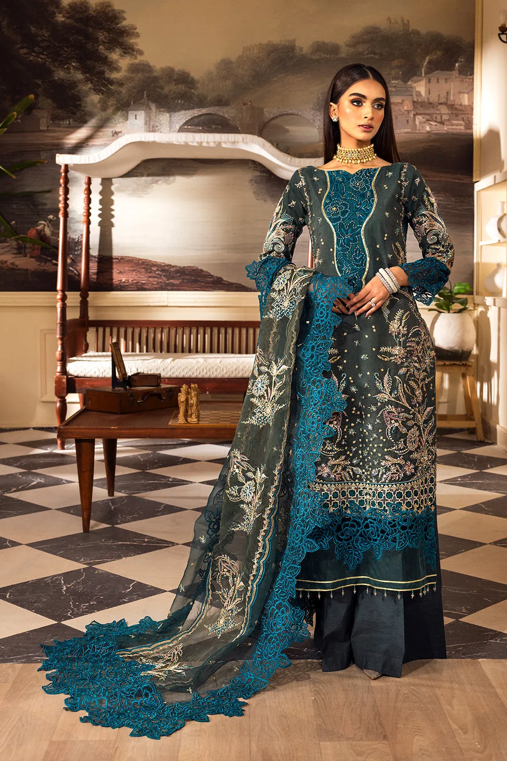 Emaan Adeel Stitched 3 Piece Luxury Prets Collection'2023-LP-06 Inayat