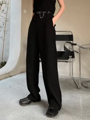 [EVERDANA] straight drape  texture trousers  NA190