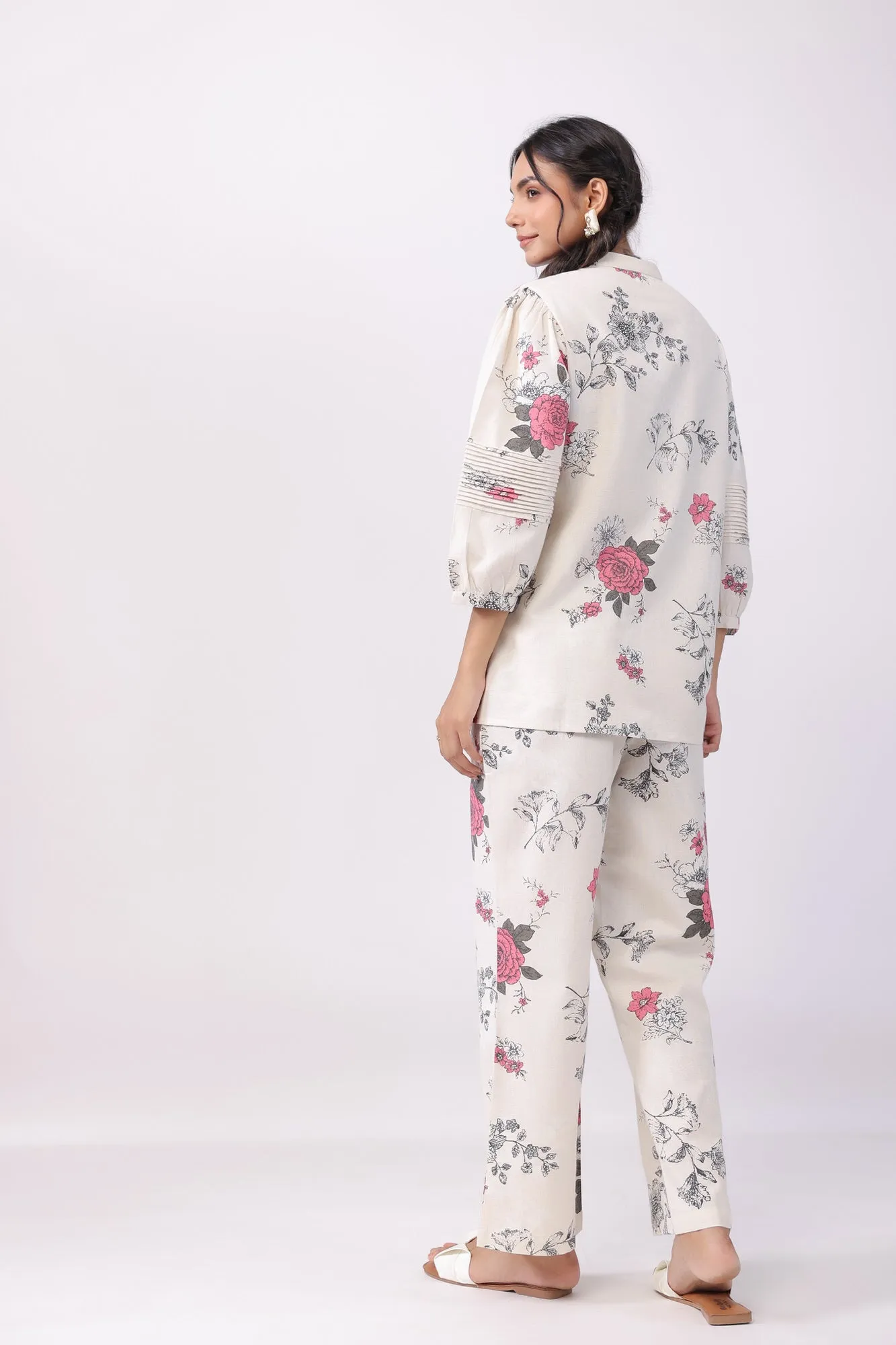 Floral Mirage Off White Cotton Co-ord Set