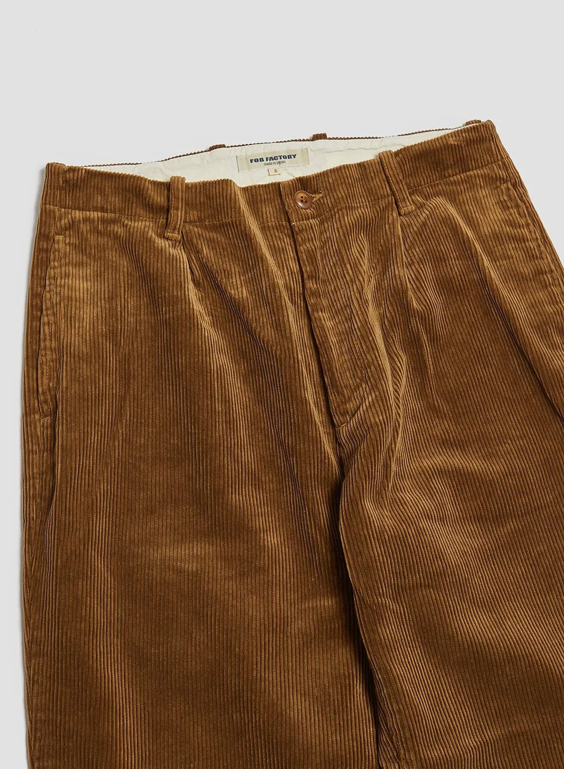 FOB Factory Corduroy Trousers Khaki