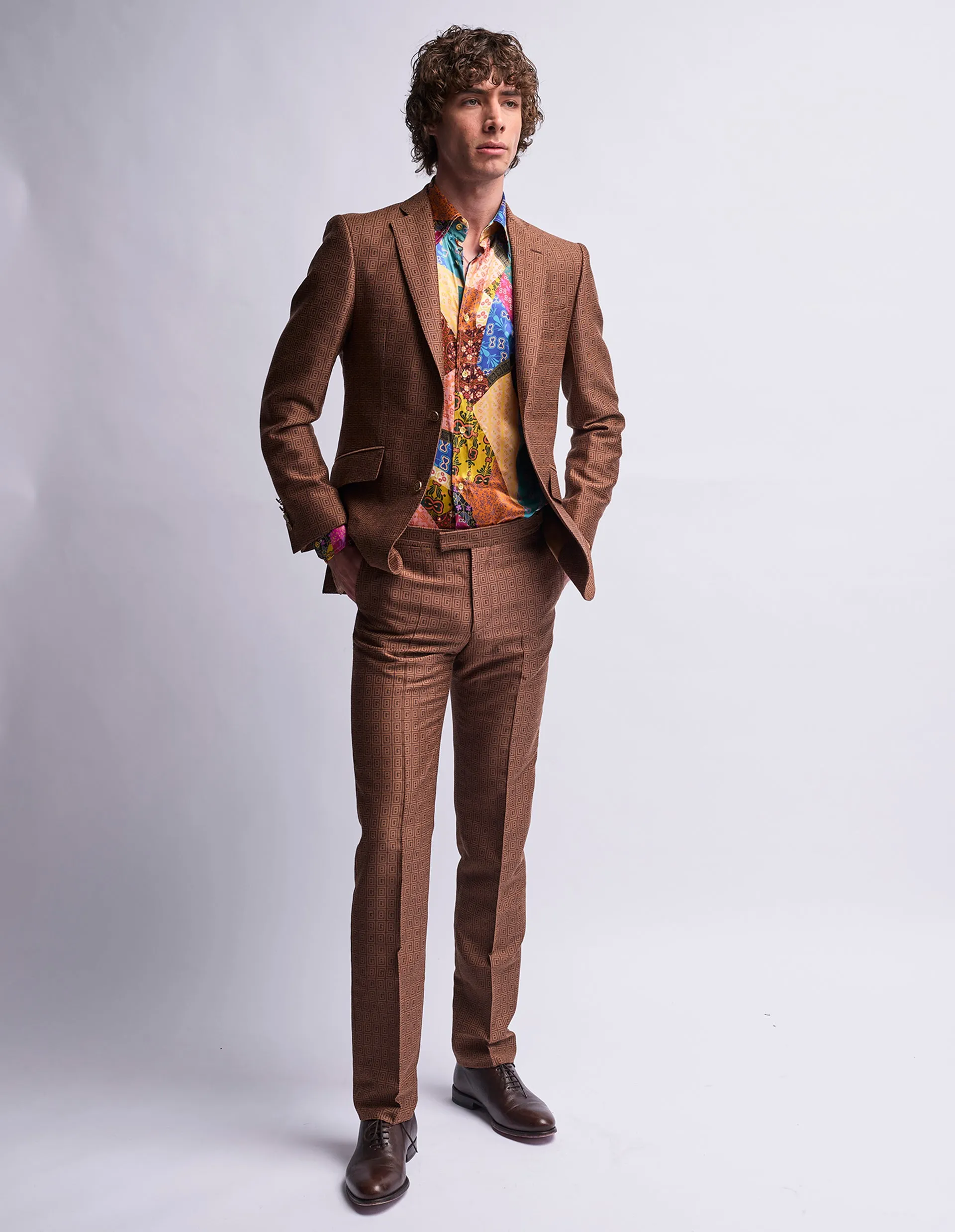 GB Monogram Jacquard 2 Piece Suit GOLD