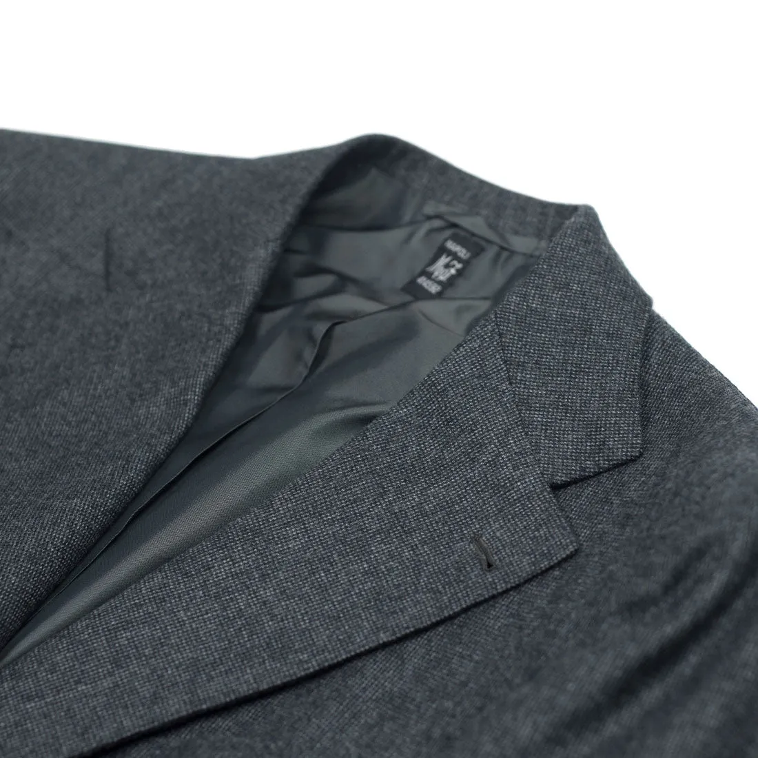 Grey "tick weave" flannel suit, 11 oz wool