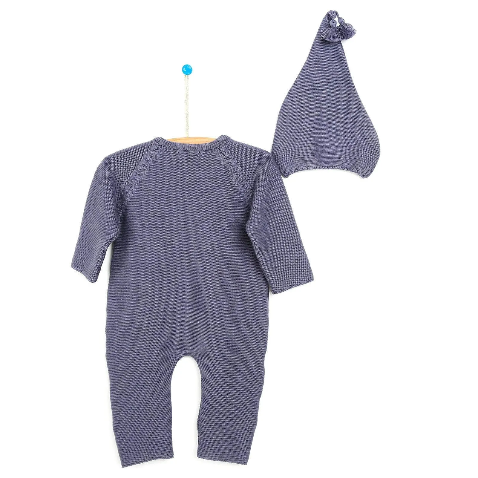 HelloBaby Newborn Knit Jumpsuit-Hat Starter Set - Dark Blue