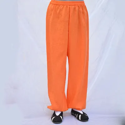 High-grade Lineni pants, martial arts Yoga practice performance trousers morning exercise for men women