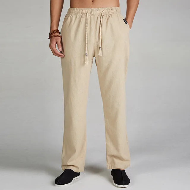 High-quality Men's Pants Linen Cotton Trousers Martial Arts Trousers, Sport Pants