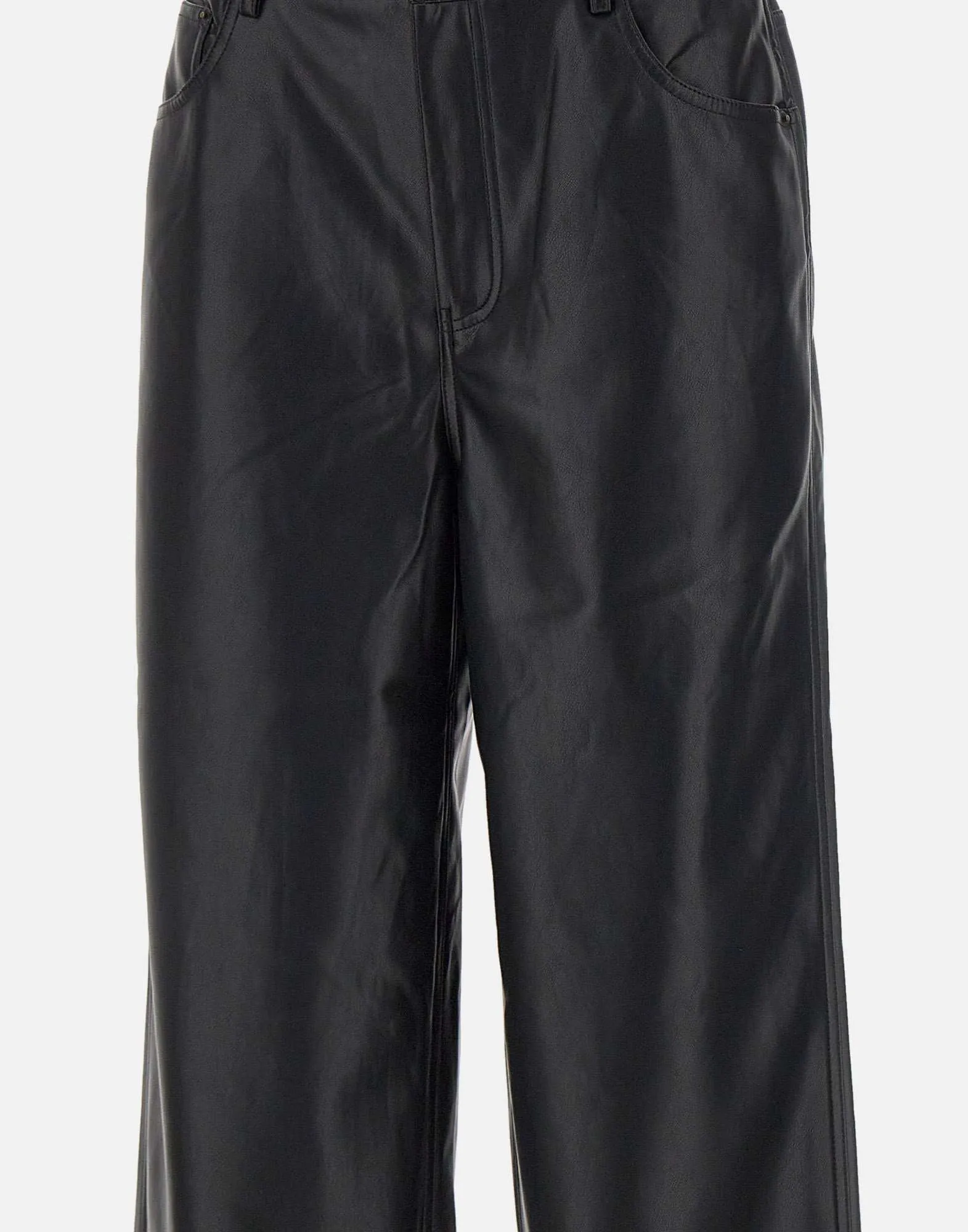 Imitation Leather Five Pocket Trousers