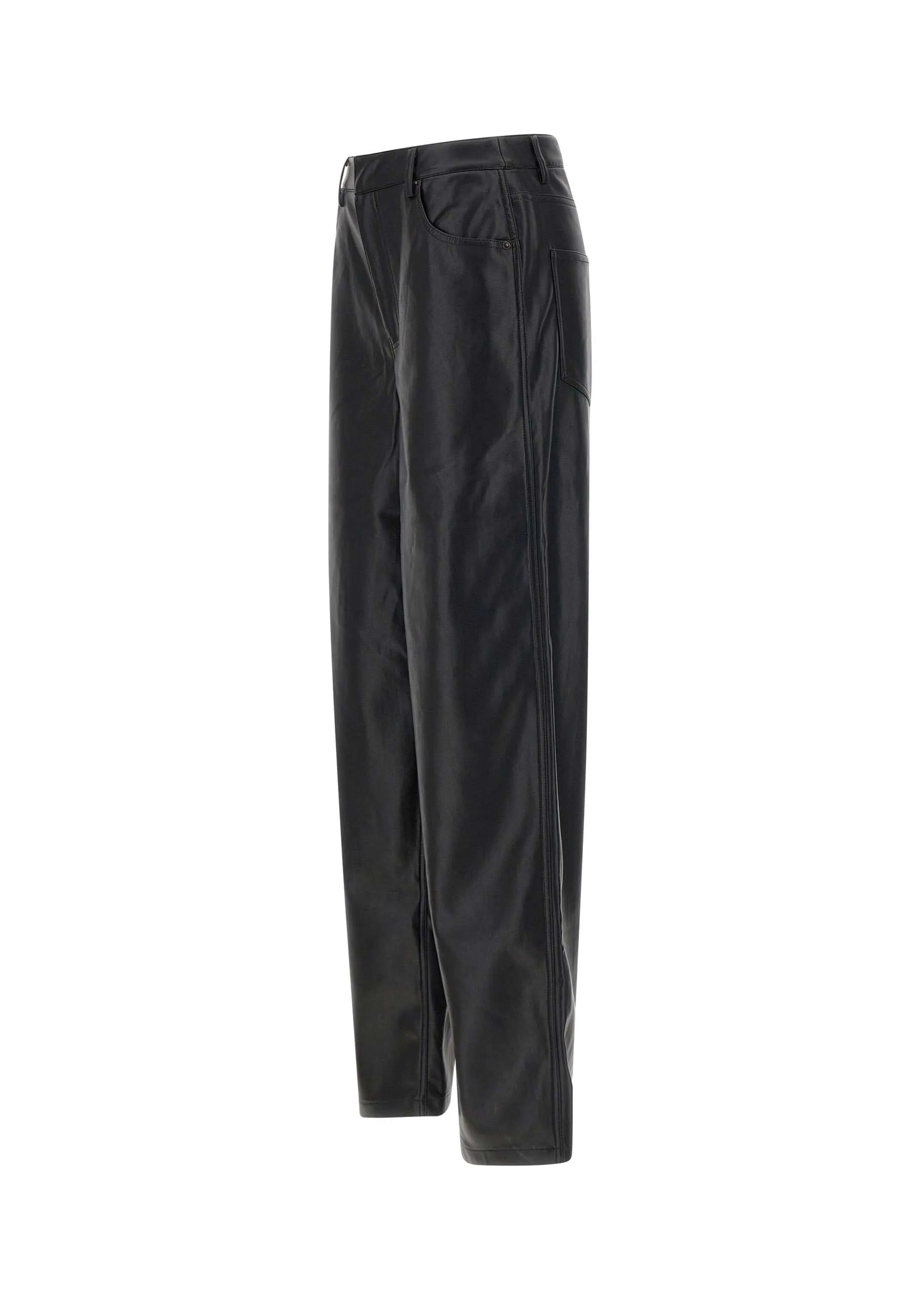 Imitation Leather Five Pocket Trousers