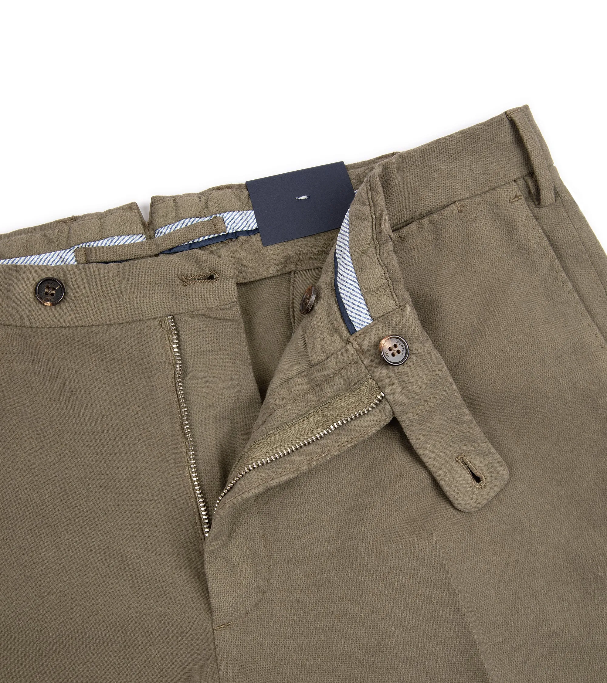 Incotex Regular Doeskin Chino Trousers: Olive