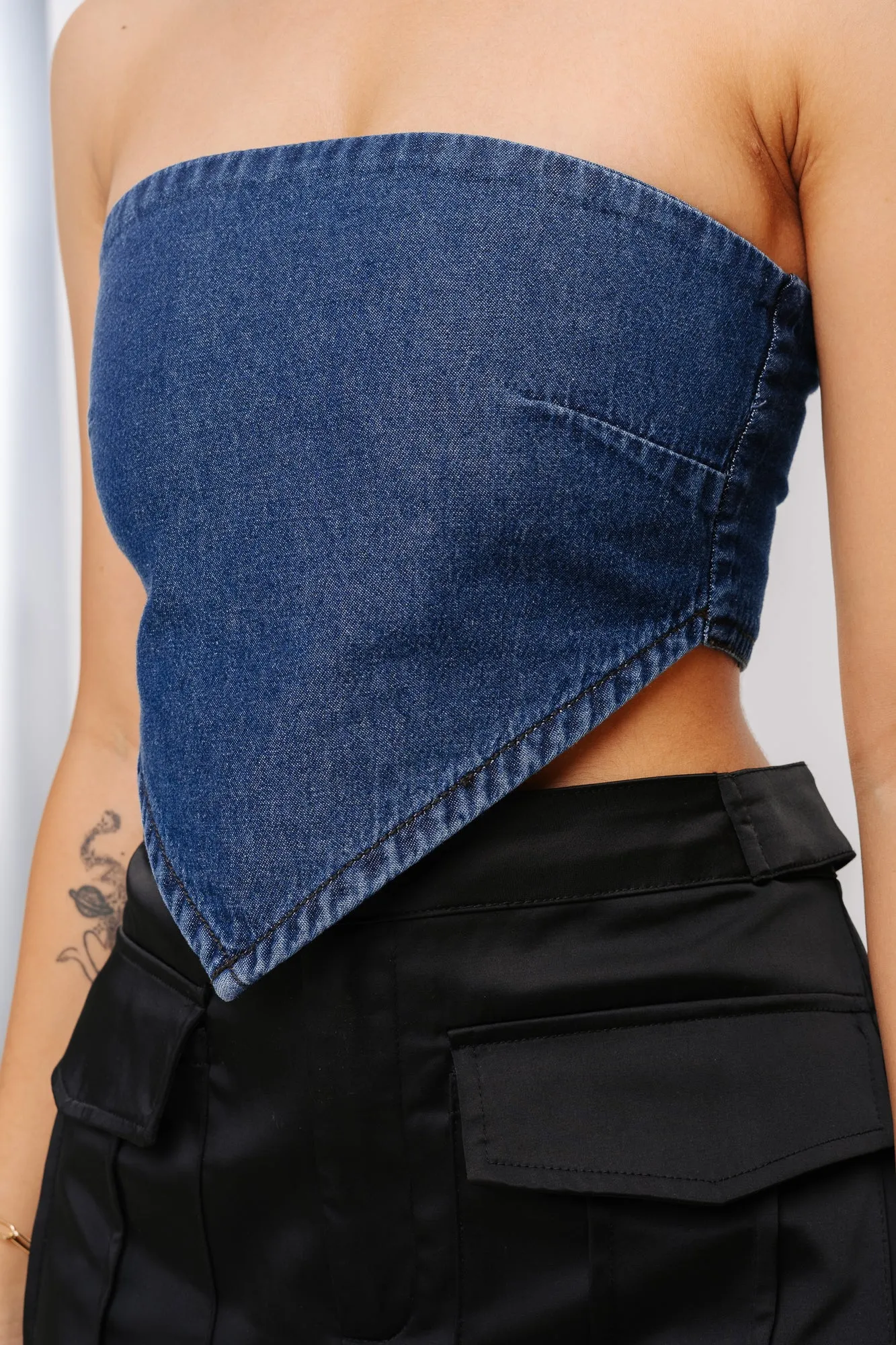 Indigo Napkin Top