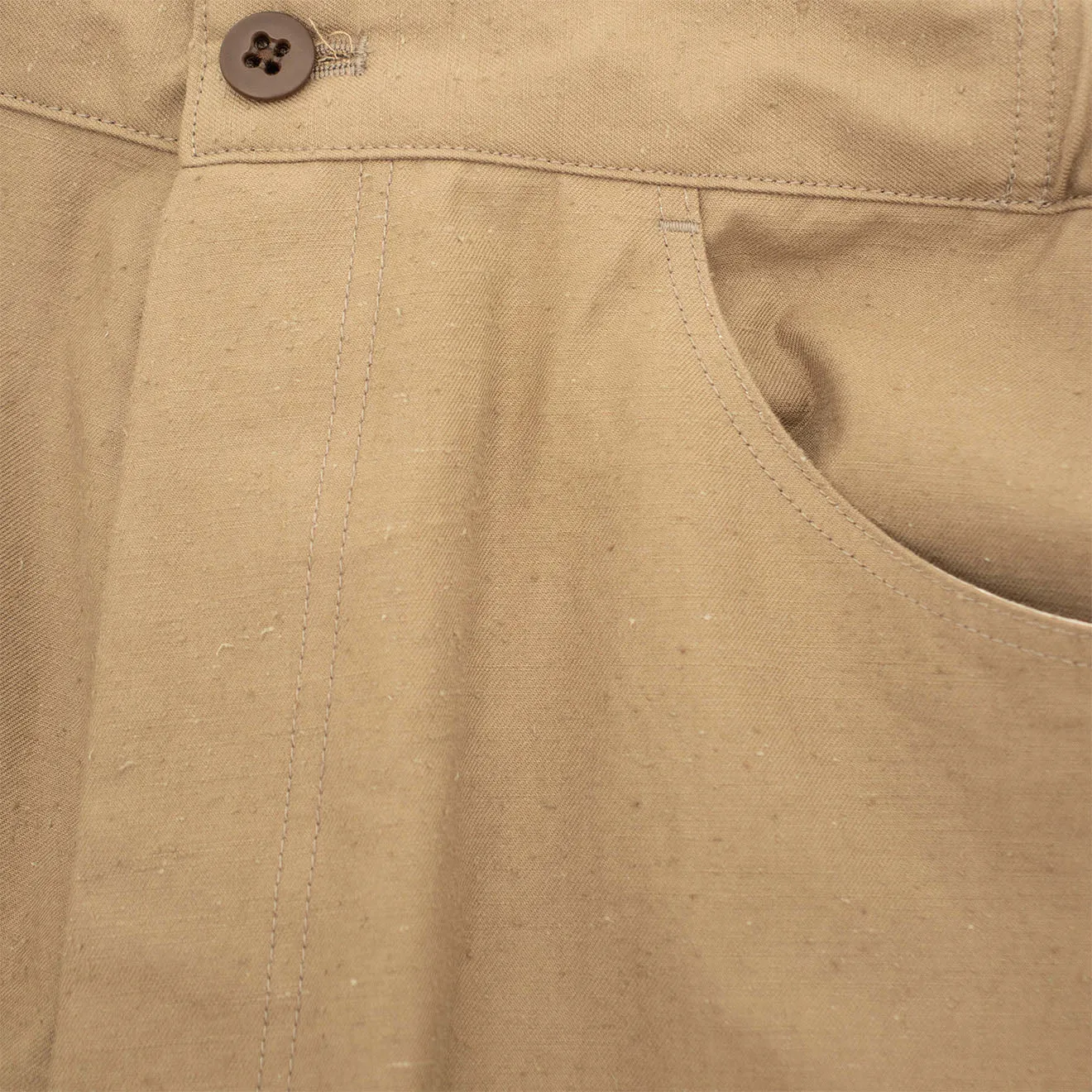 Jackman Back Nep Baggy Trousers Sepia