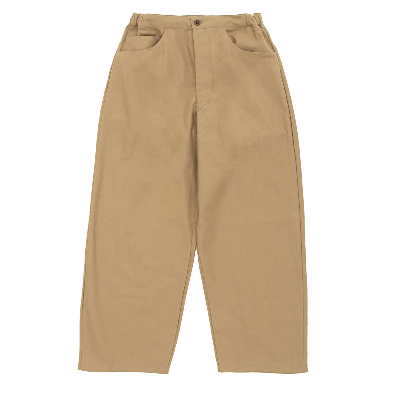 Jackman Back Nep Baggy Trousers Sepia